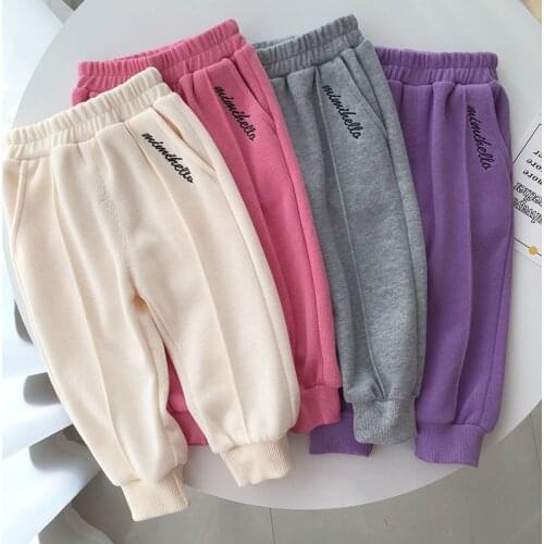 Korean girls' sweatpants spring and autumn loose letters embroidery baby casual pants baby children childrens guard pants women