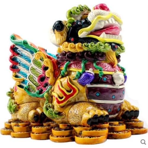 COLOURFUL POTTERY CROSSES TOE ENTER TREASURE OPEN BUSINESS LIVE HANDICRAFT PLACE DECORATION MYTHICAL WILD ANIMAL REST