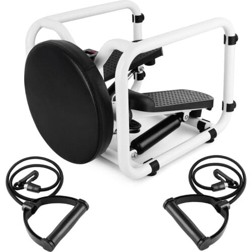Multifunctional Mini Twist Stepper Electronic Display Exercise Workout Chair Seat with Resistance Bands Indoor Fitness Equipment