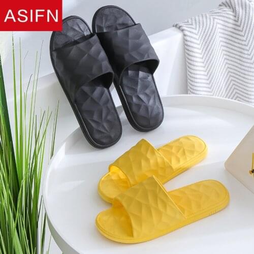 ASIFN Mens Bathroom Slippers Casual Flip Flops Simple Summer Slippers Hotel Gym Non-slip Slides Indoor Home Sandals Man Shoes