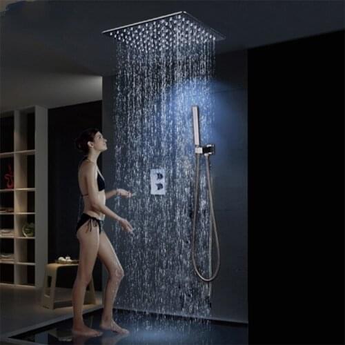 10" Thermostatic Shower Set Rainfall Shower Head Ceiling Mounted Hight Quality Brass Bath & Shower Faucet thermostat water mixer