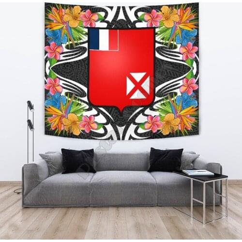 Wallis and Futuna Tapestrys Tropical Flowers Style 3D Printed Tapestrying Rectangular Home Decor Wall Hanging