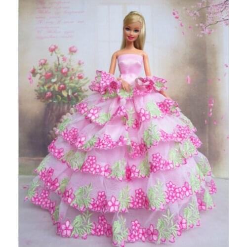2021 New Handmade Cinderellas Ball Gown dress For FR Luxury skirt for barbie Doll + Free Gift