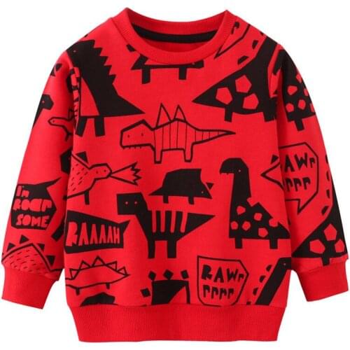 Funnygame New Arrival Children Autumn Spring Dinosaurs Sweatshirts For Boys Girls Clothes Long Sleeve Baby Shirts Tops Kids
