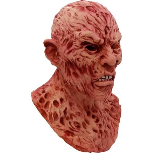 New Freddy Krueger Horror Mask Realistic Adult Party Costume Deluxe Halloween Mask Scary Carnival Cosplay Prop