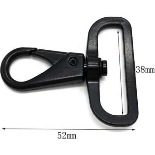New Fashion Black 38mm Hook Metal Luggage Hardware Hanger High Quality Shoulder Strap Rotating Hook Accessories Wholesale