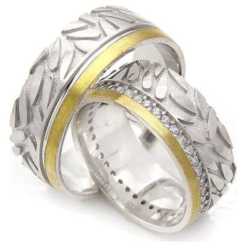 Couple Wedding Ring Sterling Silver 925 Woman And Man Luxury Jewelry Bands Fashion Engagement Anniversary Ancient Greek Model