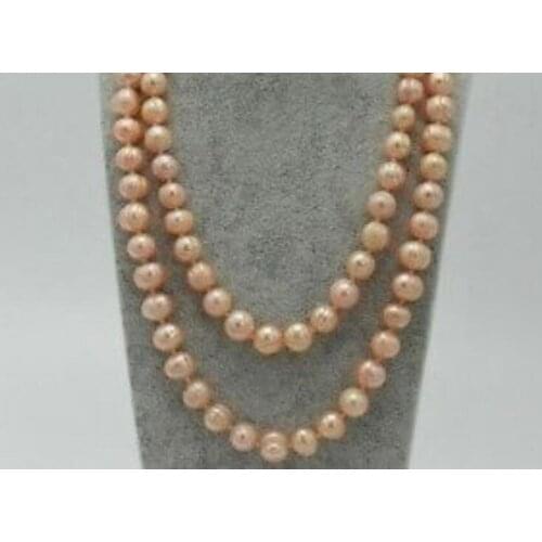 Charming Natural 9-10mm Pink Freshwater Pearl Necklace 36" 50"