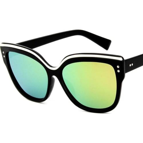 Womens Classic Retro Cat Eye Sunglasses Vintage Luxury Brand Designer Sun Glasses Ladies Eyewear Reflection Oculos De Sol Gafas