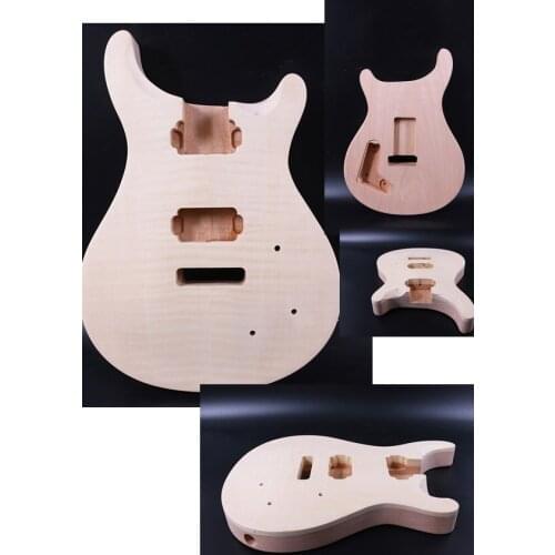 One unfinished electric guitar bodymahogany made maple top