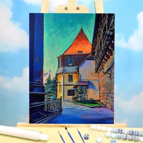 Landscape Lviv Coloring By Numbers Painting Complete Kit Acrylic Paints 40*50 Canvas Pictures Home Decoration Kids Art