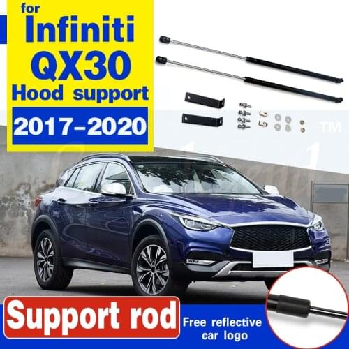 For Infiniti QX30 2017-2020 Car Bonnet Hood Spring Gas Support Rod Lift Strut Bars Spring Shock Bracket Car Styling Refit