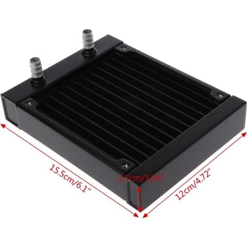 Black 120mm 12 Tubes Aluminum Radiator Water Cooler Computer CPU Heat Sink Exchanger For PC Water Cooling System C26