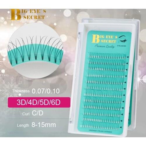Big Eyes Secret Premade Russian Volume Fans 3D4D5D6D Mink Eyelashes short Stem C/D Curl Lash Premade Eyelash Extensions Su