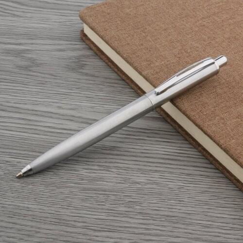 Luxury High Quality Brand 037 BALLPOINT PEN Silver Ornament NEW STAINLESS STEEL METAL Ball Ink Pen Stationery Office Supplies