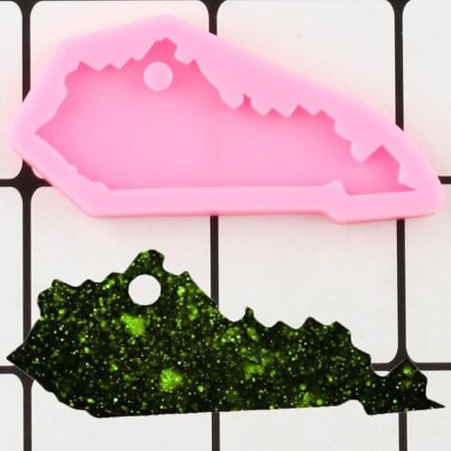 United States Kentucky State Shape Silicone Molds Keychain Polymer Clay Mould Epoxy Resin Key Chain Pendant Mold