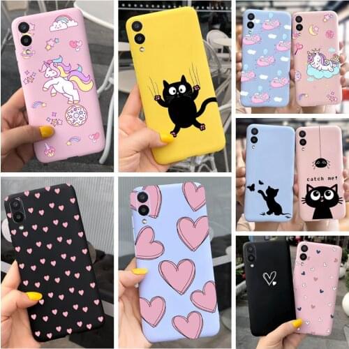 For Samsung A02 2021 Case Silicone Cute Heart Unicorn Bumper Cover For Samsung Galaxy A02 GalaxyA02 M02 M01 A01 A022 Phone Cases