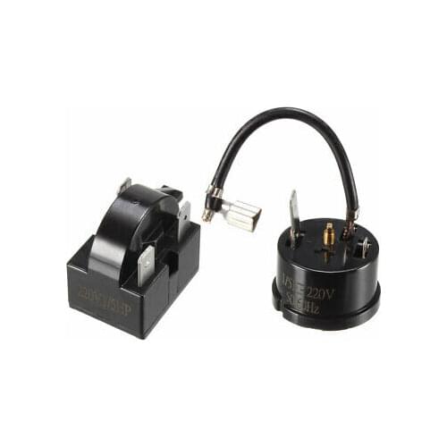 Refrigerator PTC Starter Relay 15 Ohm 3 Pin + Compressor Overload Protector