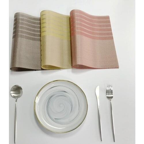 Baispo PVC 4 Pcs/set Heat Resistant Mat Dining Placemat Drying Mats For Dishes Coaster Rug For Bowls Rug For The Kitchen Table
