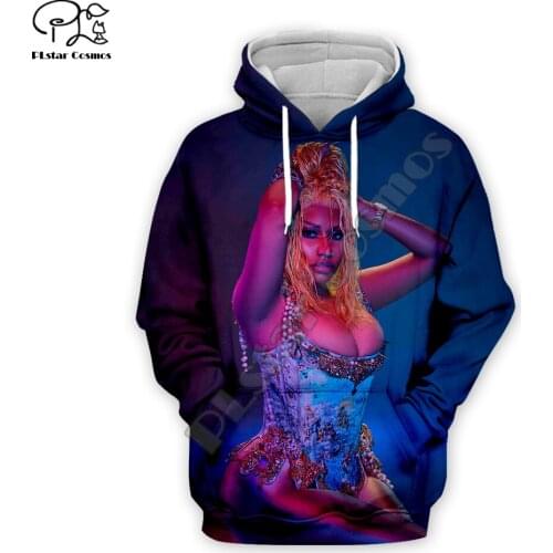 Nicki Minaj Hip-Hop singer 3d printing Hoodies Women/Men casual streetwear Long Sleeve Sweatshirt zipper harajuku fashion Hooded