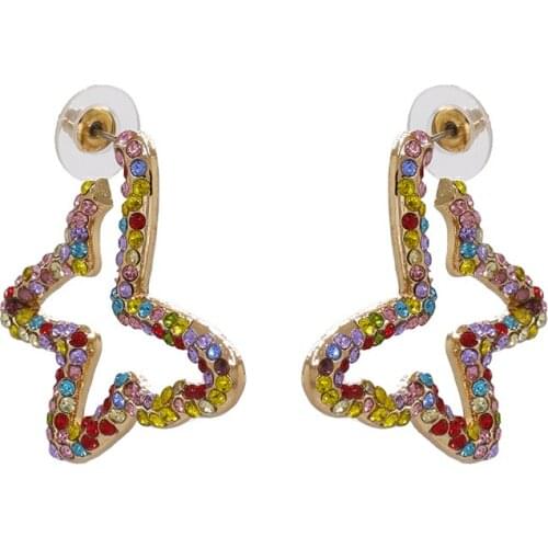 Trend Irregular Crystal Rhinestone Star Star Earrings Women Faux Pearl Dangle Earring Jewelry Female 2020 Indian Party Earrings