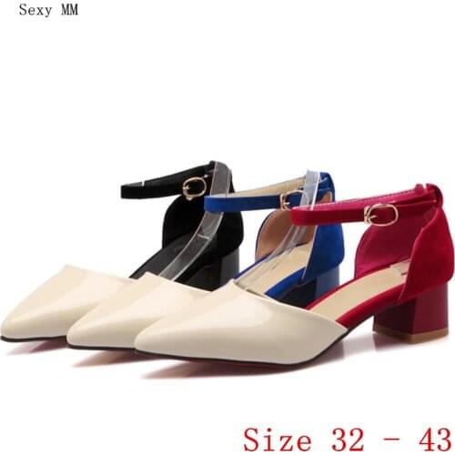 Pumps Women Low High Heels Sandals D'Orsay Shoes Woman High Heel Shoes Pumps Small Plus Size 32 33 - 40 41 42 43