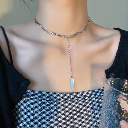 Splicing Wave Creative Hiphop Choker Metal Necklaces for Women