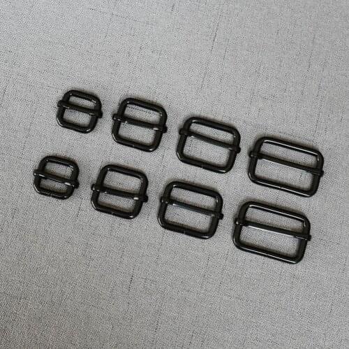 10 Pcs 15mm 20mm 25mm 32mm Black Strong Metal Adjuster Slider Bag Handbag Cat Dog Collar Sewing Garment Accessory Straps Belt