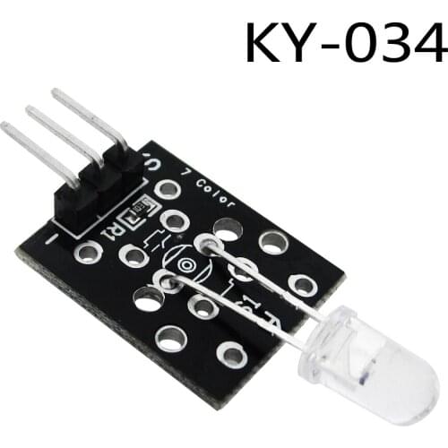 10pcs/lot . KY-034 3pin Automatically 7 Color Colour Flashing LED Module diy Starter Kit KY034