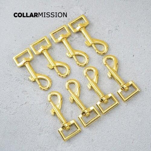 10psc/lot 20mm high quality metal non-welded hook buckle can be used for pet dog collar dog leash parts yellow gold PK20HJ