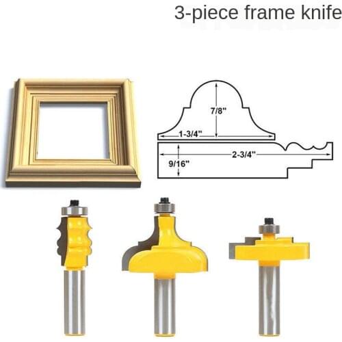 3PC 1/2 Shank Picture Frame / Molding Router Bit - Large Trimming Wood Milling Cutter for Woodwork Cutter Power Tools