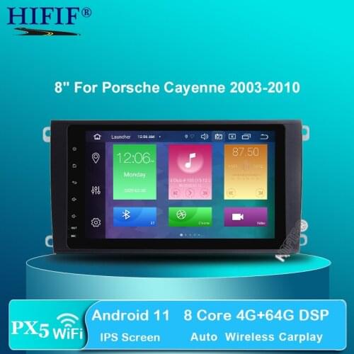 4G +64G Android 10 Octa-core Car DVD Player for Porsche Cayenne 2003-2013 with Radio Wifi GPS DVR 32GB ROM, 8 inch Big Screen