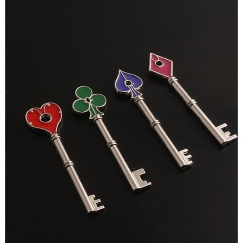 4 Pcs Game Residents Evils Keychain Set RPD Square Plum Heart Key Police Playing Cards Badge Pendants Cosplay Keyrings My13 21