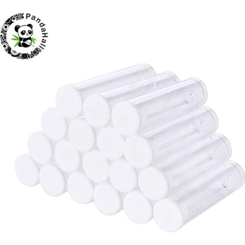 Pandahall 50 PCS Clear Tube Plastic Jars Beads Containers for Jewelry Display Storage 55x15mm