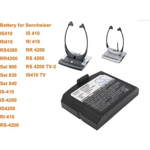 Cameron Sino 150mAh Battery 500898, HC-BA300, NCI-PLS100H for Sennheiser IS-410,IS-4200,RI-410, RR4200, RS-4200, Set 830/840/900