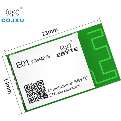 SPI Wireless RF Module 2.4GHz SMD Wireless Module E01-2G4M27S PA+LNA Built-in 27dBm PCB Antenna 16MHz Crystal Oscillator