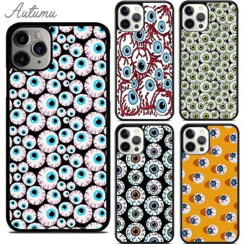 CRAZY EYEBALL PATTERN Phone Case for iPhone 11 12 Pro Max mini X XR XS SE 2020 5 6 7 8 Plus Samsung Galaxy S8 S9 S10 Cover shell