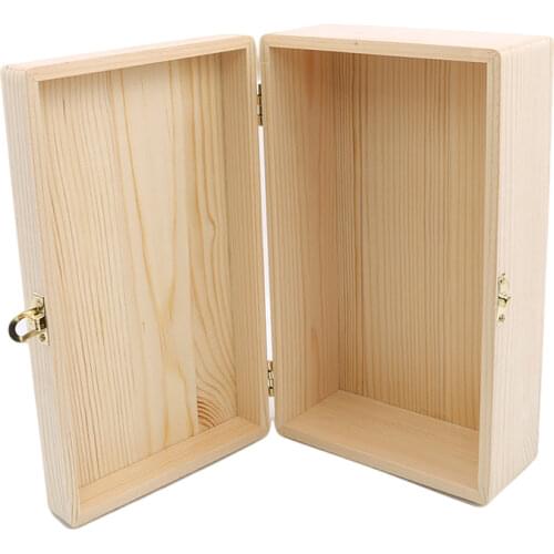 Wooden Color Scotch Pine Rectangular Wooden Storage Box Flip Solid Wood Gift Box Handmade Craft Jewelry Case