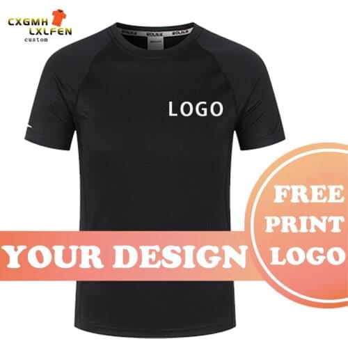 DIY logo or your text T-shirt 100% polyester reflective sports T-shirt High-quality team T-shirt customization