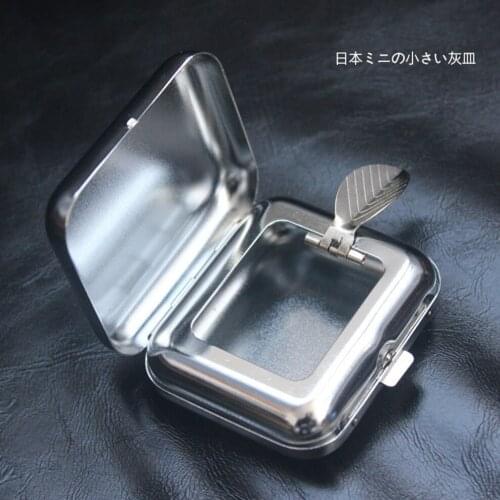 Pocket Ashtray Japanese Style Stainless Steel Mini Ashtray Portable Car Ashtray For Man Gift