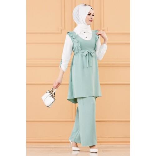 TUGBA Tunic Pants Set Blue pink black long islamic clothes muslim trousers tunic turkish turkey casual