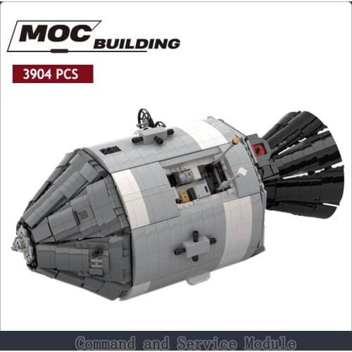 Human aviation spacecraft MOC building blocks, Apollo command service module space model, spacecraft building blocks