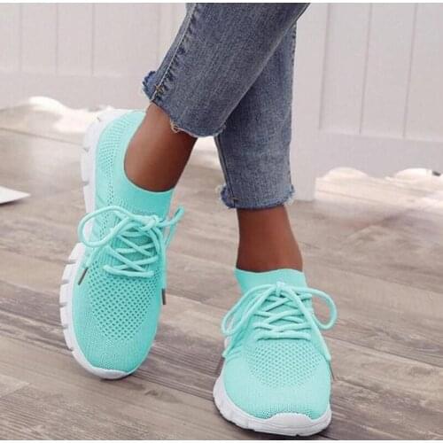 Women Sneakers Slip On Mesh Light Breathable Shoes Woman Walking Platform Comfortable Casual Fashion Female Lace Up Non Slip New
