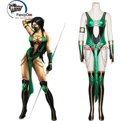 Mortal Kombat 11 Jade Zentai MK 11 Jumpsuit Cosplay Costume Superhero Halloween Costumes for Women Custom Made Cosplay Costumes