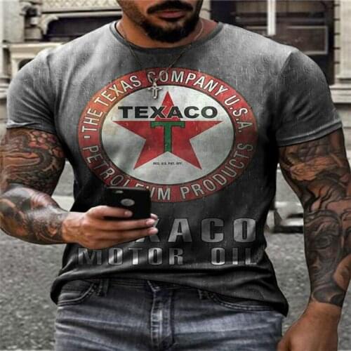 Five-pointed Star Print Mens Fashion Loose T-shirt Summer Casual Round Neck Short-sleeved Shirt 2021 Polyester Material
