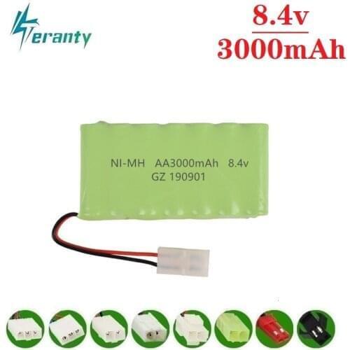 Upgrade 8.4v 3000mah NiMH Battery For Rc Toys Cars Tanks Trucks Robots Guns Boats AA Ni-MH 8.4v Rechargeable Battery Pack 1pcs