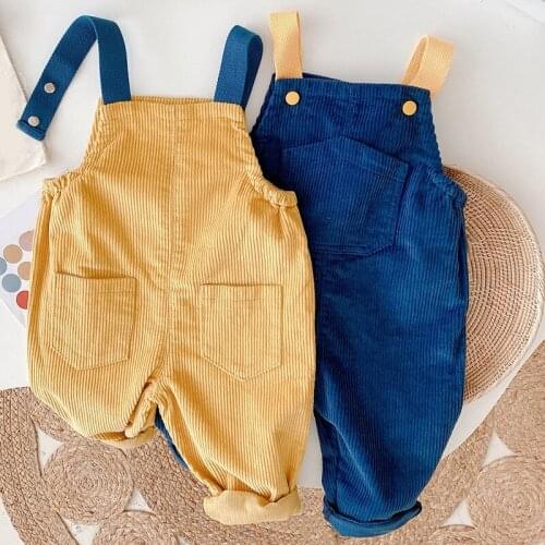 2021 New Spring Autumn Corduroy Overalls Jumpsuit For Kids Bodysuit Children Pants Boy Clothes Baby Girl Clothes For 1-6 Years