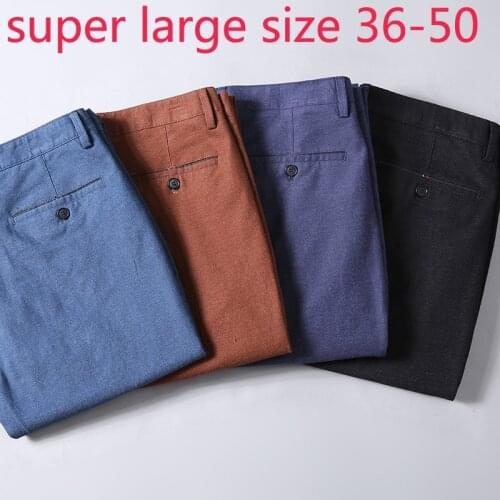 New Arrival Fashion Super Large High Quality Spring Autumn Men Casual Full Length Pants Men Plus Size 36 38 40 42 44 46 48 50