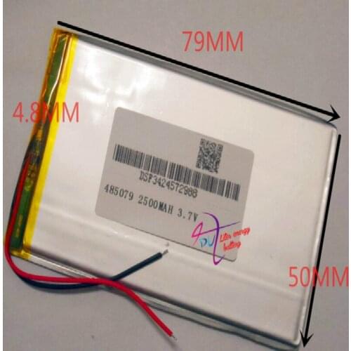 Best battery brand Size 485079 3.7V 2500mah tablet With Protection Board For MP3 MP4 GPS Digital Products Free