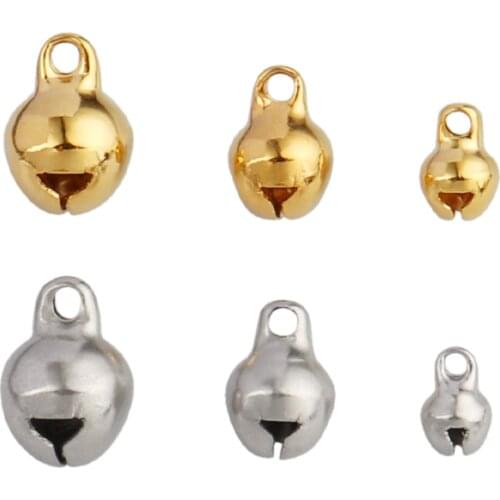 20pcs Stainless Steel Charms Jingle Pendants Jewelry Christmas Decorations Making Supplies Making DIY Handmade Accessories